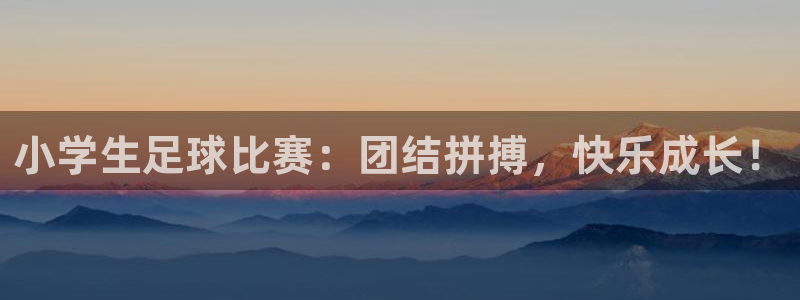 米兰体育官方正版app娱乐下载：小学生足球比赛：团结拼搏，快